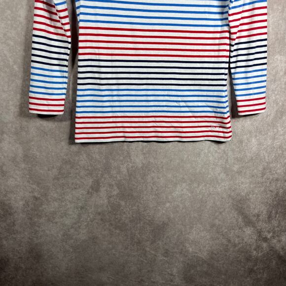 Vineyard Vines Top Womens S Multicolor Striped Boat Neck 3/4 Striped Pima Cotton - Picture 4 of 9